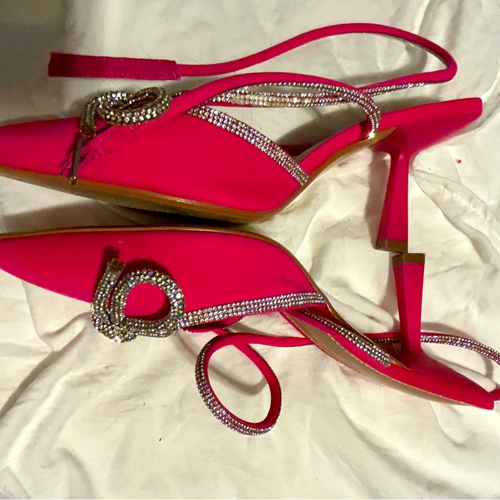 Bright pink heels